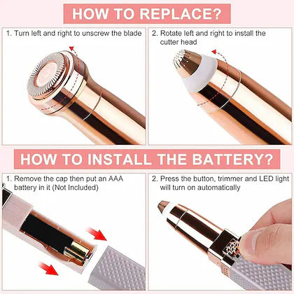2 in 1 Electric Eyebrow Trimmer and facial hair remover