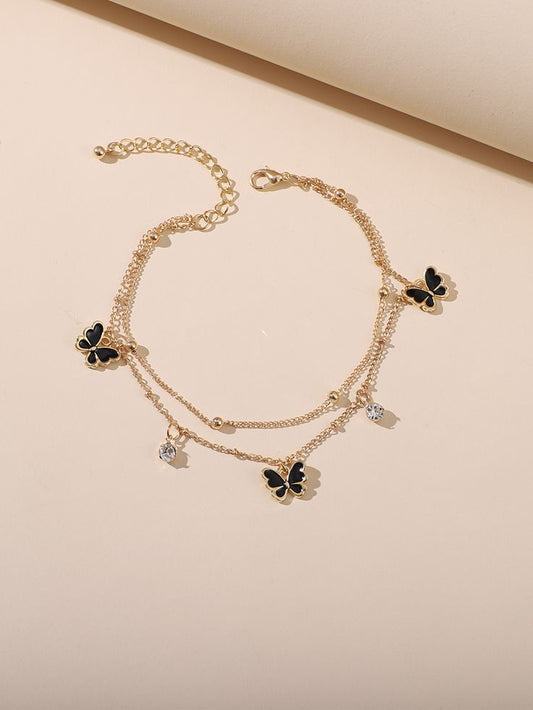 Butterfly layered bracelet